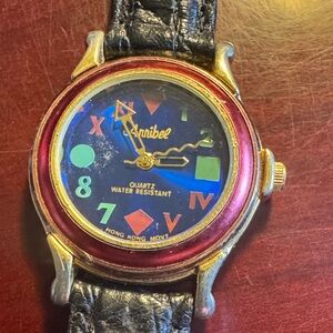 Annibel Colorful Quartz Watch with Black Strap